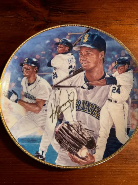 Ken Griffey Jr Gold Signed Gartlan 10.25" Plate "Seattle Thunder" Beautiful #834