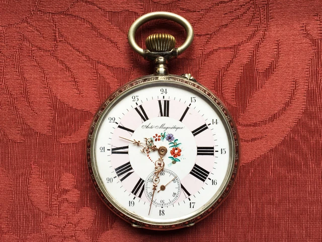 Montre De Poche Homme En Argent Massif 19ème Siècle - Mécanique à Remontoir à Clé, Occasion