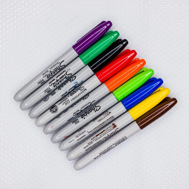 Sharpie Fine Point Used Multicolor Permanent Markers/Pens - Lot Of 9 - #4