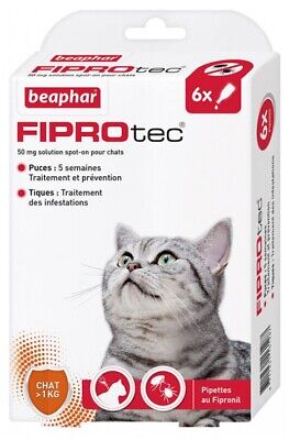 Fiprotec 50 mg Solution Spot-on Chats 6 Pipettes de 0,50 ml, BEAPHAR
