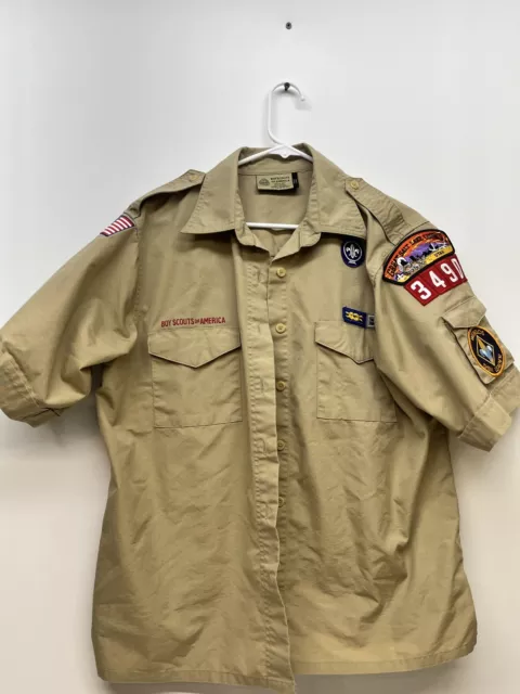 BOY SCOUTS Of America VENTED Uniform Shirt BSA  Scout Womens LG / Den Leader ￼