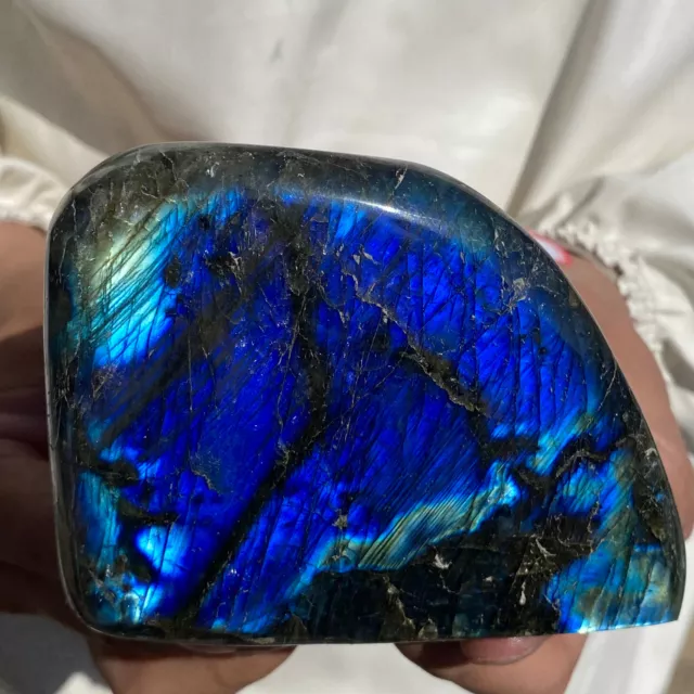 1.56lb Natural Labradorite Quartz Crystal Display Mineral Specimen Healing