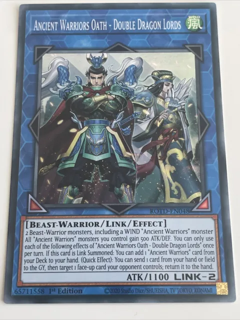 ROTD-EN048 Ancient Warriors Oath -Double Dragon Lords Super 1st Ed NM YuGiOh