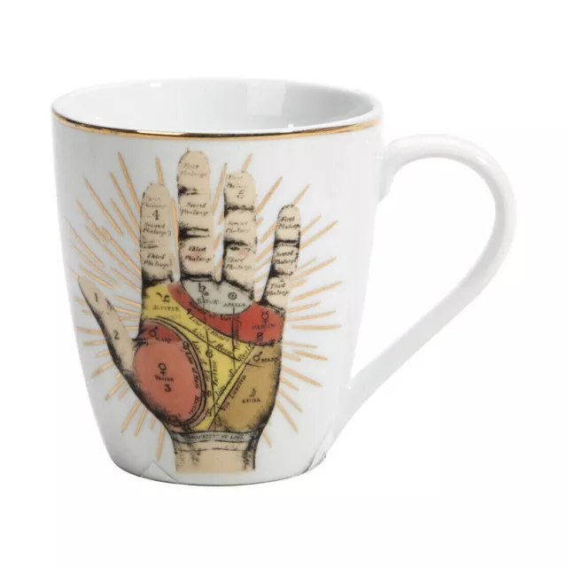 Palmistry Hands Reading Mug Coffee Tea Handle Cup Chiromancy Chirology Fortune