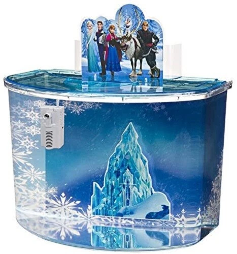 Penn Plax Frozen 17L Fish Tank Aquarium Kit With Filter, Decor Kids Starter