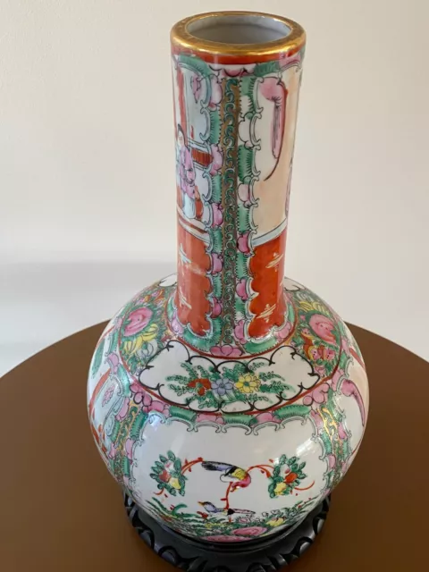 Beau Vase ancien en porcelaine de CANTON Chine 19ème Sceau d'artiste H 39 cm