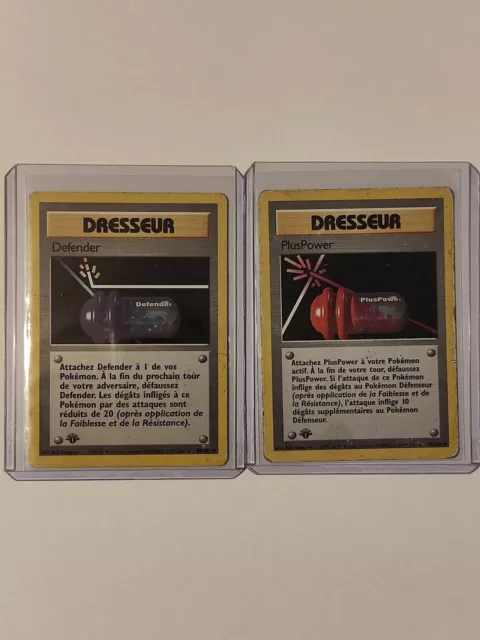 Lot 2 Cartes Pokémon Dresseur PlusPower Ed 1 Set de Base Defender 80/102 84/102