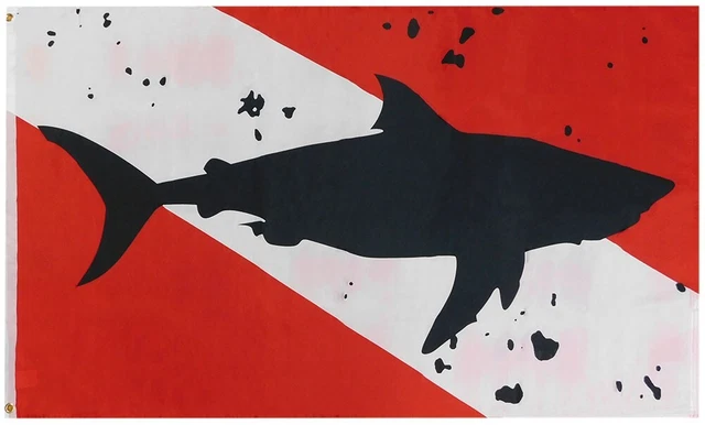 Scuba Diver Down Flag Vinyl Decal – 5x3.25 Inches – High Quality & Made In USA