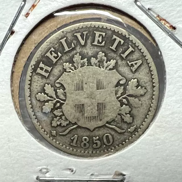1850 Switzerland 10 Rappen Nice Coin