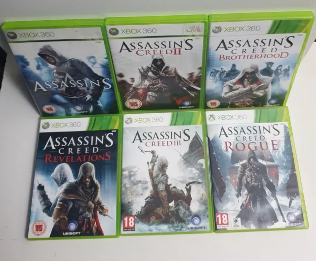 Assassin's Creed  Game Bundle - Xbox 360 - 1 2 3 Brotherhood Rogue Revelations