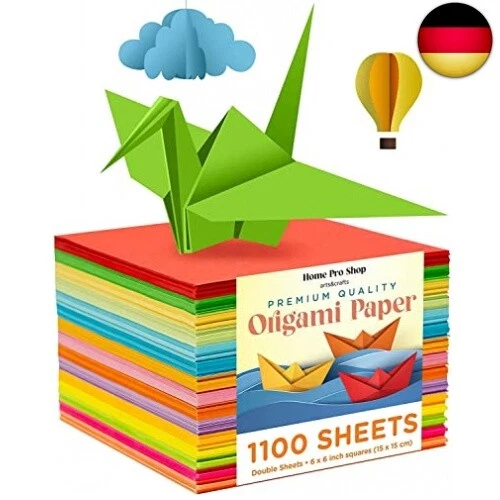 Home Pro Shop Origami Papier - 1100 Blatt Doppelseitiges Bastelpapier in