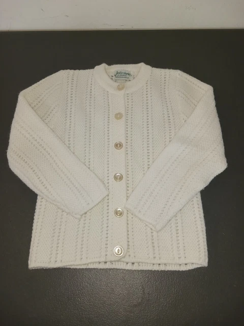 1980s Justin Charles Girls Knit Sweater Off-white