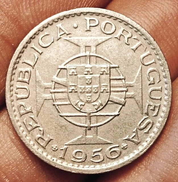 Portuguese Angola 2,5 escudos 1956 coin (aUNC! SCARCE!)