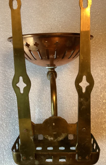Antique Victorian Edwardian copper brass soap sponge dish holder 2