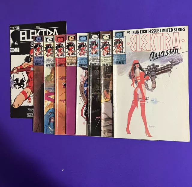 Elektra Assassin #1-8 Complete Comic Limited Series & #1 Saga 1986 FN 👀🔥