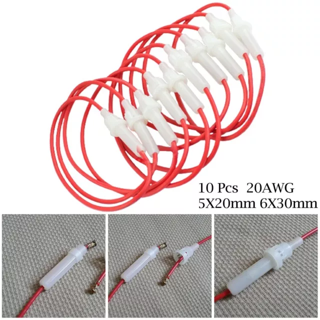 Support Fusible en Verre Câble Harnais Boîte Câble Blanc Et Rouge 0.5A-30A