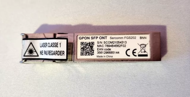 Module SFP GPON SFP ONT Sercomm FGS202 sfp ont livebox