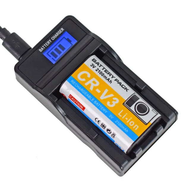 2 batterie + caricabatterie LCD per LB-01 Olympus C-740 C-745 C-750 C-755 C-960 C-990 zoom 2