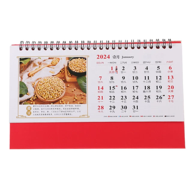 CHINESE DESK CALENDAR 2024 New Year Calendar 2024 Calendar Freestanding