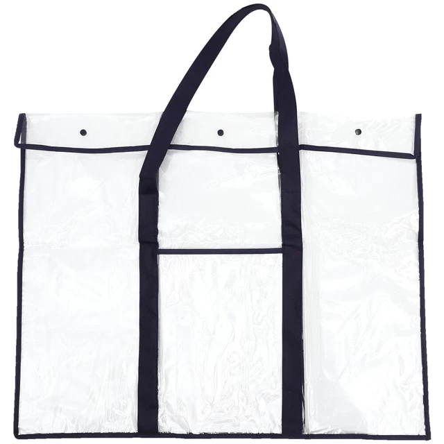Bolsa de almacenamiento de carteles grande transparente contenedor de almacenamiento de carteles dibujo conveniente
