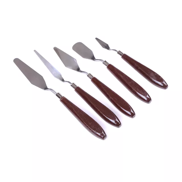 5pcs/Set Stainless Steel Spatula Palette Painting Mixing Scraper Tools &AW