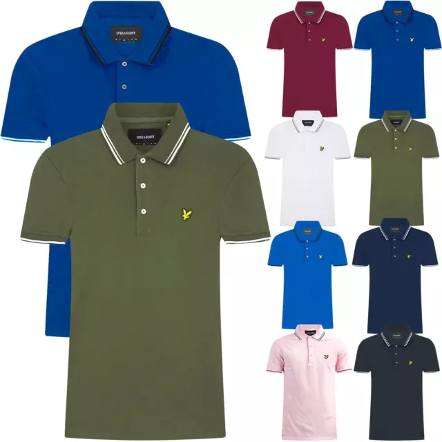 Lyle & Scott Mens Plain Polo Shirt Tipping Collar Short Sleeve Pique T Shirt Top