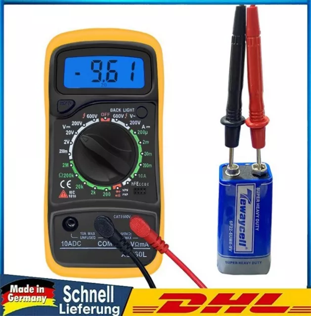 Digital Multimeter Messgerät Ac-Dc Strom Strommesser Voltmeter Spannungsprüfer