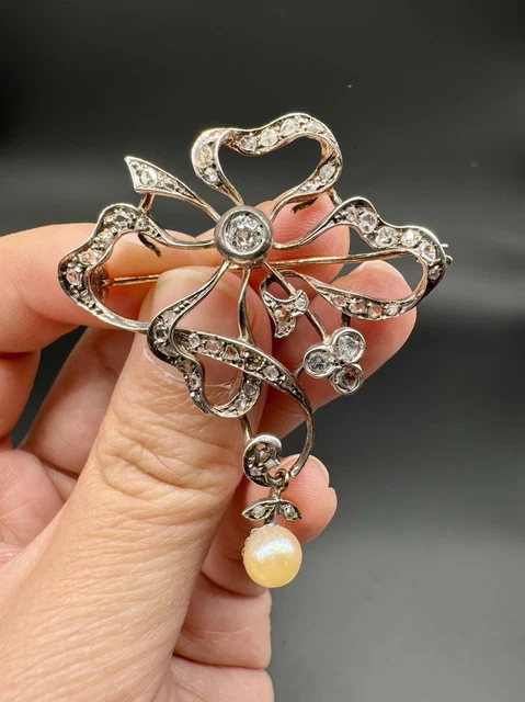 Belle Broche Pendentif Vintage Or Et Cristal Topaze - Bijou Ancien Modèle 5571