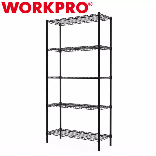 WORKPRO 5-Tier Wire Shelving Unit Heavy Duty Metal Storage Shelves Utility Shelf