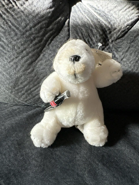 Coca Cola Polar Bear VINTAGE 1994 Plush Stuffed with Bottle