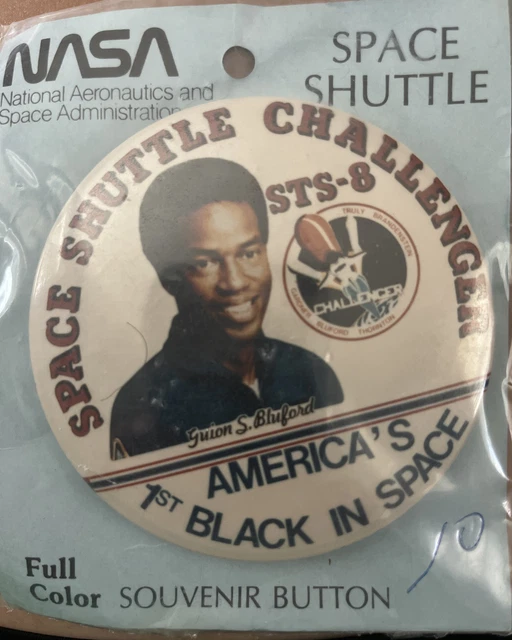 Shuttle Challenger Sts-8 Bluford  Souvenir Nasa  Button 3 3/8" New In Package