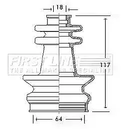 Cv Joint Boot Kit Bellow FCB2597 by First Line - Single