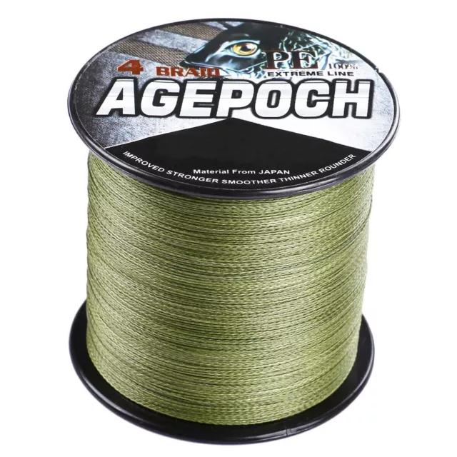 Agepoch 100M-2000M Esercito Verde 10LB-300LB Dynema Linea di pesca intrecciata