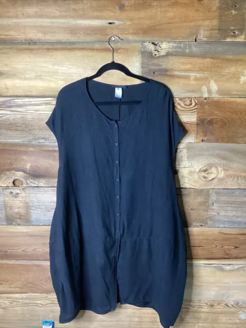 Elemente Clemente Lagenlook Sleeveless  Linen Tunic Top Dress Size Large (10)