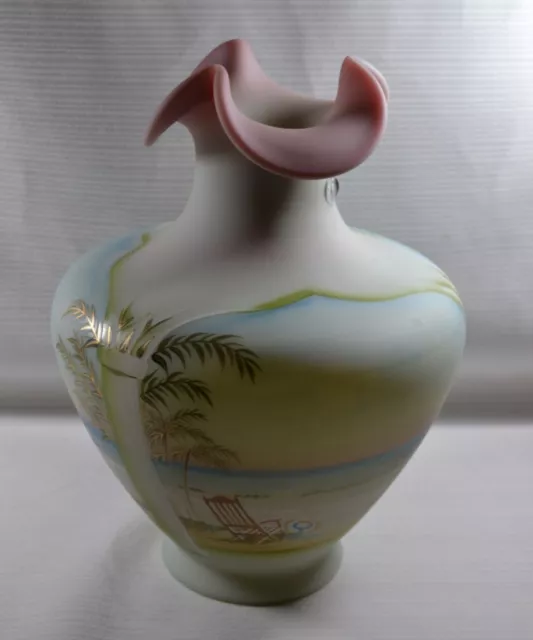 Fenton Coastal Waters Burmese Vase, LE, 2000 Connoisseur Collection
