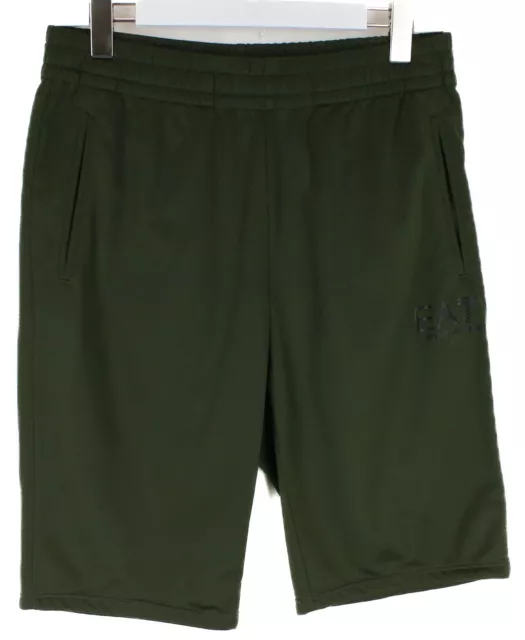 Emporio Armani EA7 Pantaloncini Uomo Medio Elastico Vita Logo Verde Pista SPORTS