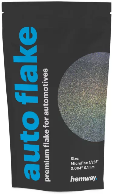 Hemway Metal Flake Gun Metal Holographic 0.004" MICROFINE 100g Glitter Paint