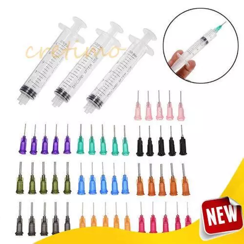 50X0.5" Short Blunt Tip Syringe Needle Luer Oil Glue Ink Dispensing Liquid Henna