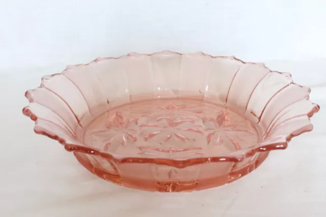 Art Deco Pink Glass 'Worcester' Dish by Sowerby