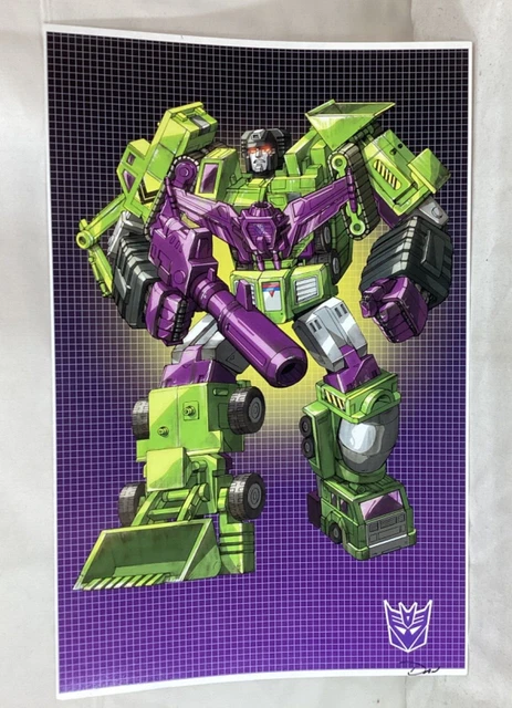 G1 TRANSFORMERS DECEPTICON Devastator Constructicons Poster 11x17 Box ...