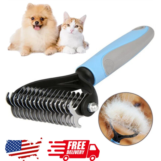 2side Dog Brush for Shedding Dematting Pet Grooming Cat Hair Undercoat Rake Comb