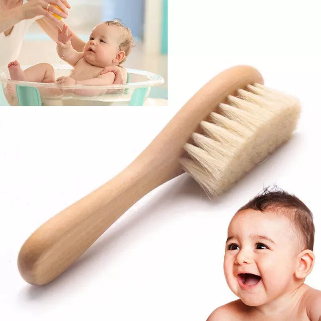 Newborn Natural Safety Wooden Comb Baby Soft Hair Brush Head Comfort Massager 2