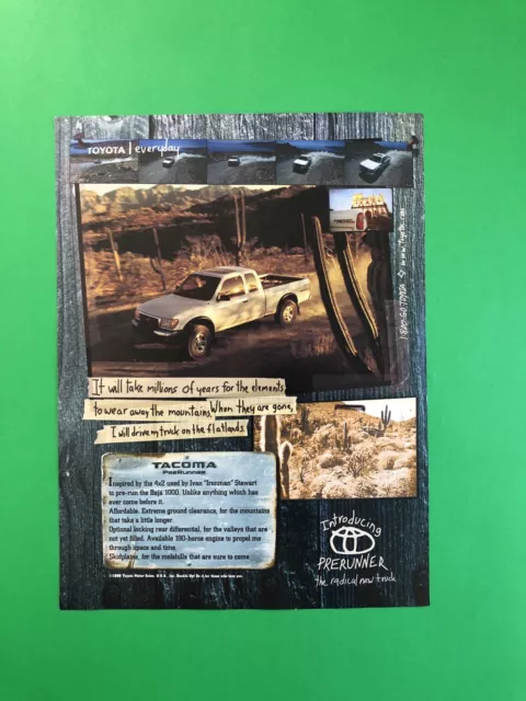 1998 Toyota Tacoma Prerunner Vintage Original Print Ad Advertisement Printed 98