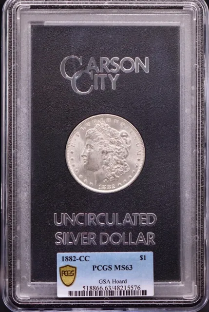 1882-CC Morgan Silver Dollar GSA PCGS MS63 w/ Box & COA - Nice Blast White PQ