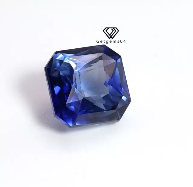 15.10 CT Naturel Carré Kashmiri Royal Saphir Bleu Transparent Desseré Gemme