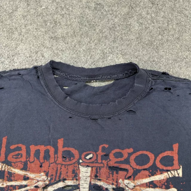 VTG Lamb Of God Shirt Mens XL Black Graphic North America 2009 Tour Thrashed Y2K 3