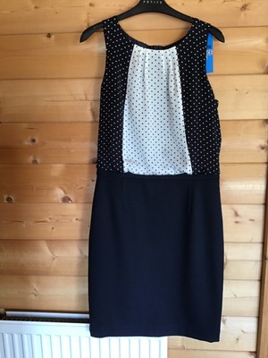 Brand New With Tags Next Navy Two Panel Tone Dress Size 14