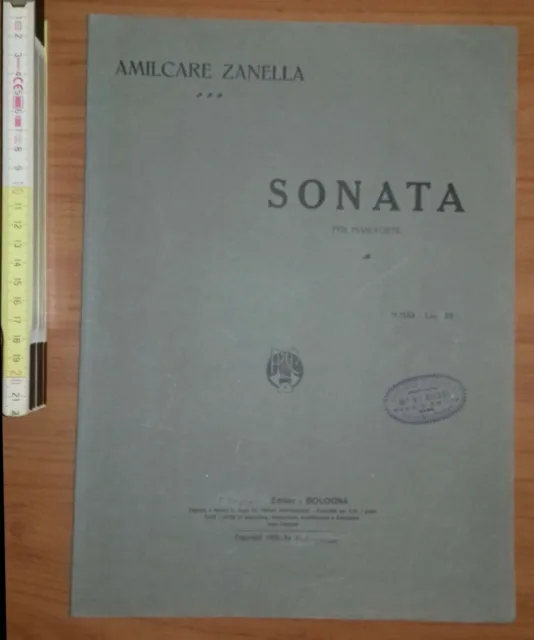 Zanella Amilcare, Sonata per pianoforte, (Bologna) F. Bongiovanni 1920