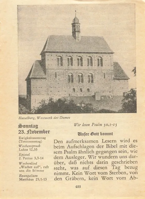 altes Kalenderblatt Sonntag, 23. November Havelberg - Westwerk des Domes