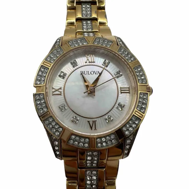 Bulova 98L197 Mother Of Pearl Rose Gold Women's Watch